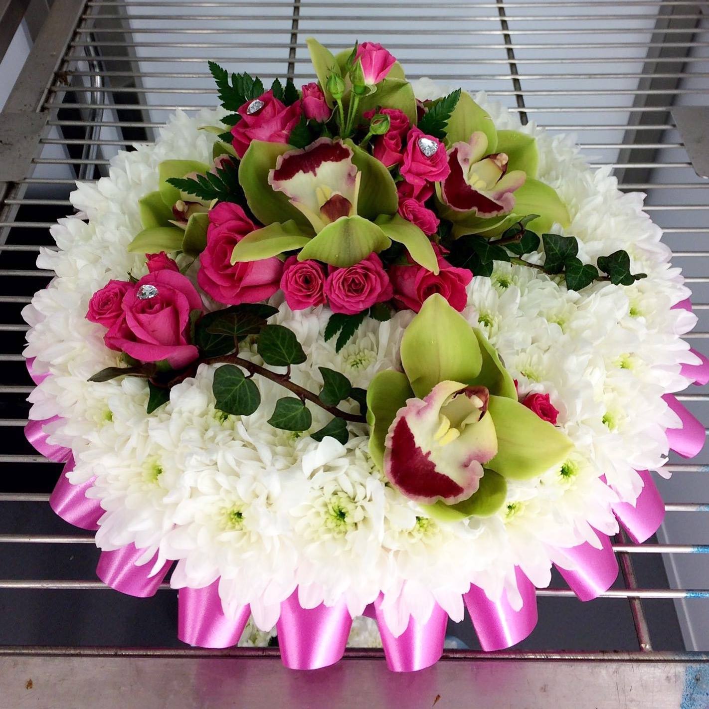Pink Posy Pad with Orchids