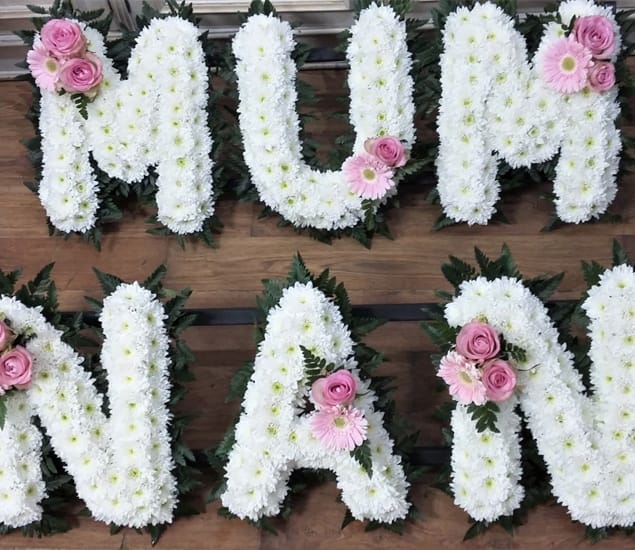 Croydon funeral flower letters